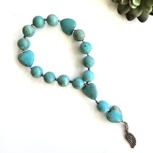 Turquoise Angel Wing Beaded Bracelet